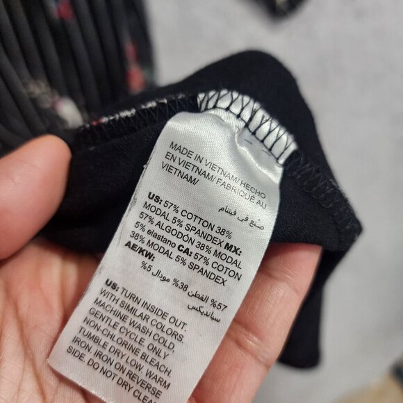 Soma Womens Black Floral Stripe Celebration Printed Midi Shift Dress M   JCT - Picture 5 of 8